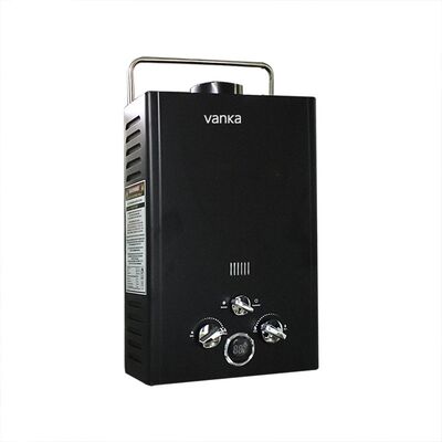 Scaldabagno portatile a GPL nero da 12L - Acqua calda istantanea con scarico fumi