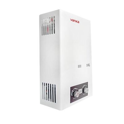 Scaldabagno a gas con scarico forzato da 10L bianco, a risparmio energetico, facile installazione per case, hotel, appartamenti e uso commerciale