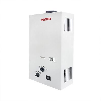 Scaldabagno a gas di combustione 13L Display nero elegante con manopola di controllo Design moderno per uso domestico Efficiente e affidabile
