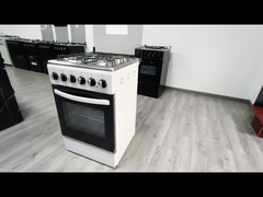 4 Forno a gas a bruciatore con griglia a convezione e scaffale di vetro temperato per uso domestico